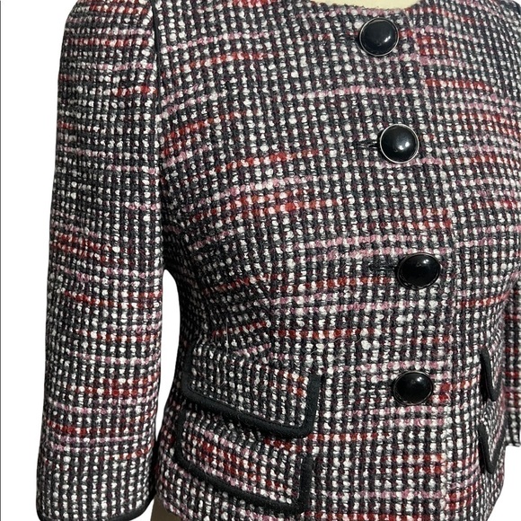 Black Plum White Suit Blazer Lined 2P  (B7) - Picture 3 of 10